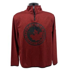 Canada Weather Gear Pullover Mens Medium Red 1/4 Zip Logo Heathered Athletic